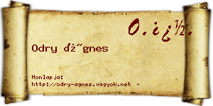 Odry Ágnes névjegykártya