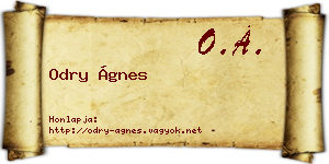 Odry Ágnes névjegykártya