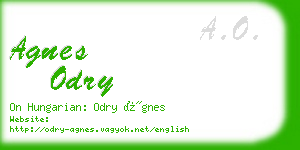 agnes odry business card